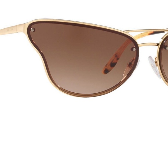 Prada Sunglasses GOLDEN FRAME CAT LENSES SHAPE ICONIC SOPHISTICATED - Picture 2 of 12